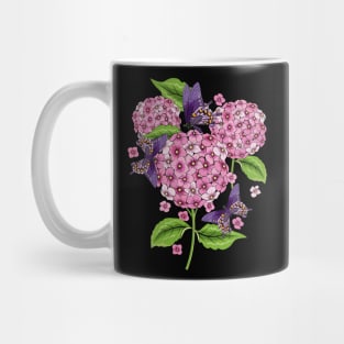 Hydrangea And Butterflies Artwork Mug